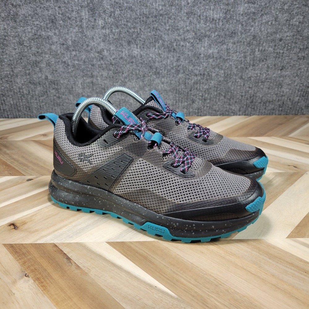 KURU Atom Trail Women's 7.5 Running Shoes Jet Black Dark Teal Hiking Outdoors
